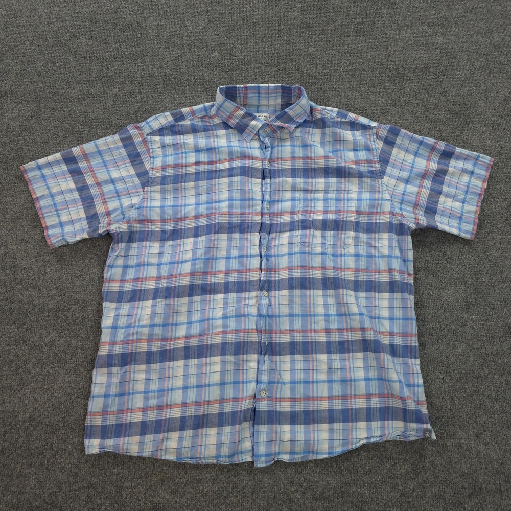 Peter Millar Shirt Mens Extra Large Blue Plaid Casa Marina Performance Golf Prep